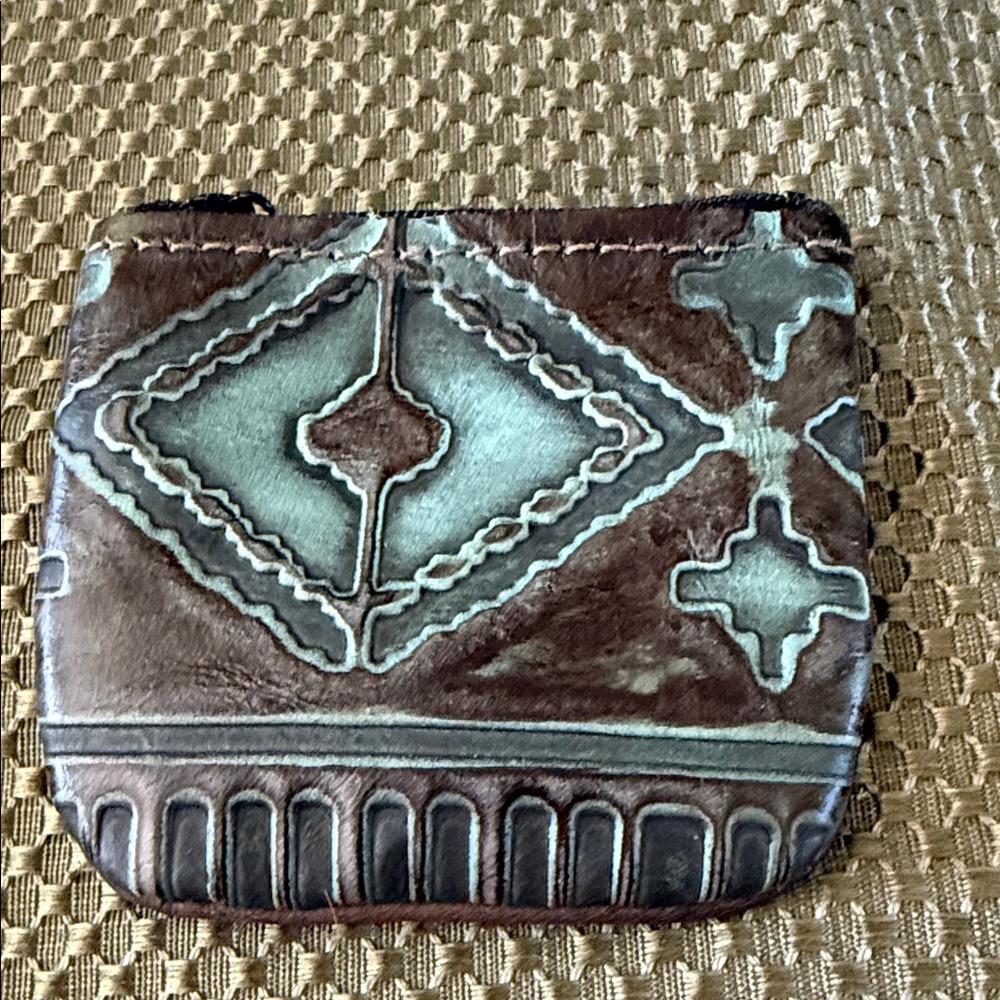 Brown and Green Patterned coin purse